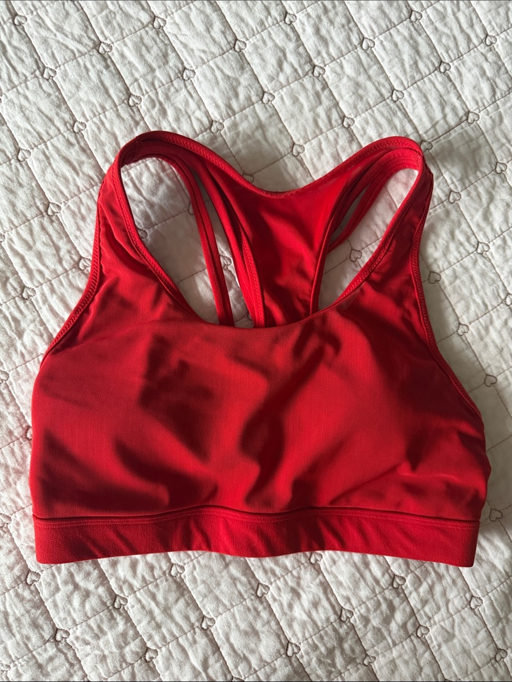 Fabletics Red Strappy Racerback Sports Bra - Picture 2 of 2